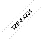 Ruban laminé flexible Brother 12 mm TZEFX 231 blanc écriture noire