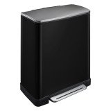 Poubelle à pédale tri sélectif E-Cube 28 + 18L - Noir