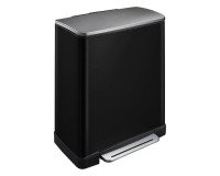 Poubelle à pédale tri sélectif E-Cube 28 + 18L - Noir