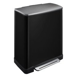 Poubelle à pédale tri sélectif E-Cube 28 + 18L - Noir
