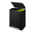 Poubelle à pédale tri sélectif E-Cube 10 + 9L