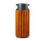 Corbeille Zeno 60 litres Rossignol ronde extérieur bois