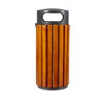 Corbeille Zeno 60 litres Rossignol ronde extérieur bois