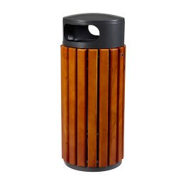 Garbage can Zeno 60 liters Rossignol round wooden outside