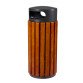 Garbage can Zeno 60 liters Rossignol round wooden outside