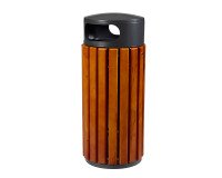 Garbage can Zeno 60 liters Rossignol round wooden outside