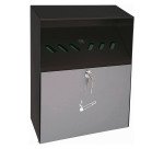 Cendrier mural avec toit de protection, en tôle d'acier