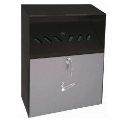 Cendrier mural avec toit de protection, en tôle d'acier