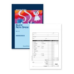 Blocco buste nota spese Data Ufficio Bianco rigato non perforato 16 x 23 cm carta 25 unità