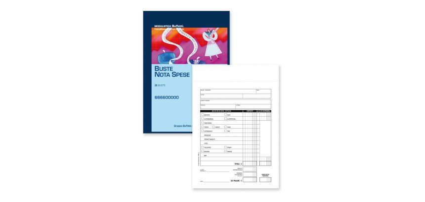 Blocco buste nota spese Data Ufficio Bianco rigato non perforato 16 x 23 cm carta 25 unità