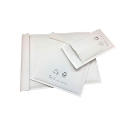 Sobres acolchados con burbuja de papel kraft blanco 180x265 Ecomax - Caja de 100