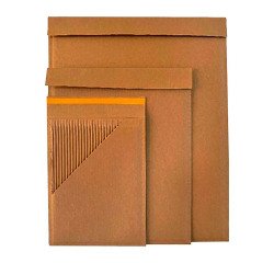 Sobres acolchados con burbuja de papel kraft marrón 300x445 Ecomax - Caja de 50
