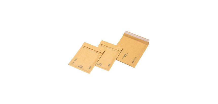 Sobres acolchados de papel wave bag kraft marrón 220x265 mm - Caja de 150