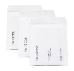 Sobres acolchados de papel wave bag kraft blanco 180x265 mm - Caja de 200