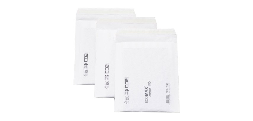 Sobres acolchados de papel wave bag kraft blanco 300x470 mm - Caja de 100