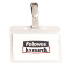 Portabadge Kristal flessibile con clip in plastica - Confezione da 100 - Fellowes
