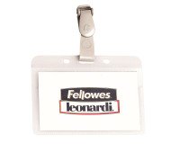 Portabadge Kristal flessibile con clip in plastica - Confezione da 100 - Fellowes