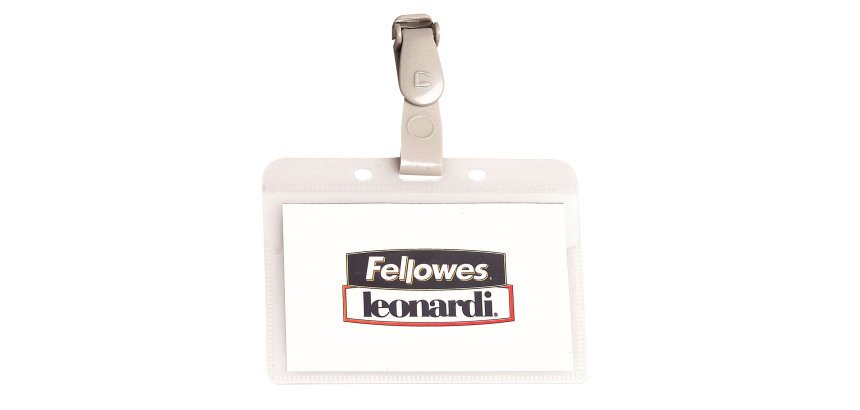 Portabadge Kristal flessibile con clip in plastica - Confezione da 100 - Fellowes