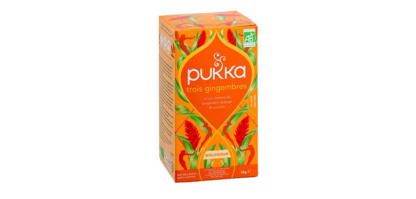 Infusion trois gingembre Bio Pukka - Boîte de 20 sachets