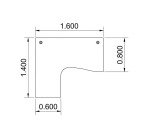 Bureau compact retour à gauche, plateau chêne clair L 160 x P 80 cm, piétement métal - Practica