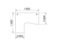 Compact Squadra desk with metal frame
