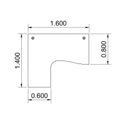 Scrivania Compact con allungo integrato gambe a ponte
