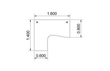 Compact Squadra desk with metal frame