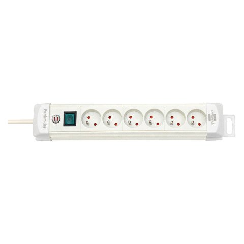 Regleta con 6 tomas de corriente 2P+T 16A/230V blanco
