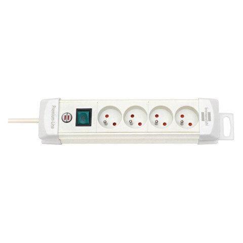 Regleta Premium Plus de 4 tomas con interruptor 1,8 m blanco