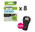 Dymo Offerta 8 nastri D1 12mm nero su bianco + 1 Etichettatrice Label Manager 160 compresa nel prezzo