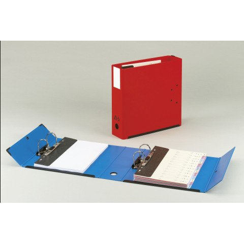 Archivador de palanca Arianex A4 maxi de doble mecanismo en cartón - lomo de 9 cm rojo