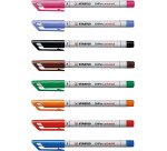 Stylo-feutre stabilo ohp pen soluble pointe fine 0.7mm multi-supports effaçable grip ergonomique pochette assortie 8u