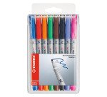 Pennarello OHPen universal permanente 843 - punta media 1 mm - colori assortiti - Stabilo - conf. 8 pezzi