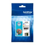 Brother LC424 - pack 4 cartridges zwart cyaan magenta geel voor inkjetprinter
