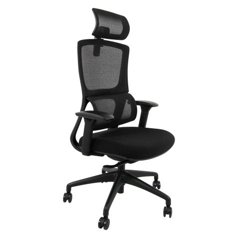 Sedia direzionale Groove in colore nero con supporto lomvbare universale