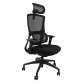 Sedia direzionale Groove in colore nero con supporto lomvbare universale