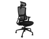 Sedia direzionale Groove in colore nero con supporto lomvbare universale