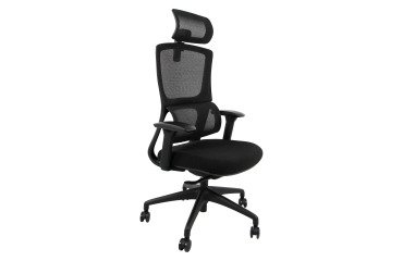 Sedia direzionale Groove in colore nero con supporto lomvbare universale