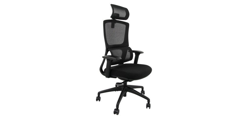 Sedia direzionale Groove in colore nero con supporto lombare universale