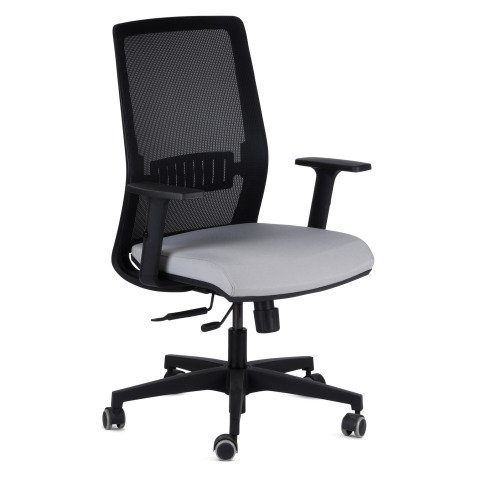 Sedia Model One con schienale in rete nero e seduta colorata