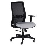 Sedia Model One con schienale in rete nero e seduta grigio chiaro