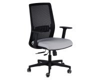 Sedia Model One con schienale in rete nero e seduta grigio chiaro