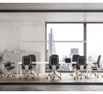 Sedia direzionale ergonomica Joga sincro struttura in colore bianco