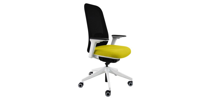 Sedia direzionale ergonomica Joga sincro struttura in colore bianco