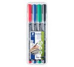 STAEDTLER 317WP4 OHP Marker Medium Round Assorted Pack of 4