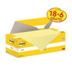 Confezione convenienza 18 blocchetti con adesivo standard 76x76 mm giallo Canary e 6 in omaggio