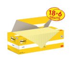 Confezione convenienza 18 blocchetti con adesivo standard 76x76 mm giallo Canary e 6 in omaggio