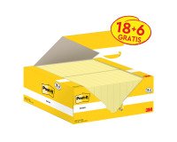 Confezione convenienza 18 blocchetti con adesivo standard 38x51 mm giallo Canary e 6 in omaggio