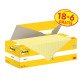 Confezione convenienza 18 blocchetti con adesivo standard 76x127 mm giallo Canary e 6 in omaggio