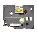 Ruban laminé Brother 24 mm TZE 651 écriture noire sur fond jaune